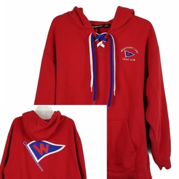 Pennant Sweatshirt Men's XL Full Zip Hoodie Cape Cod Wequaquet Lake Yacht Club - Picture 12 of 12